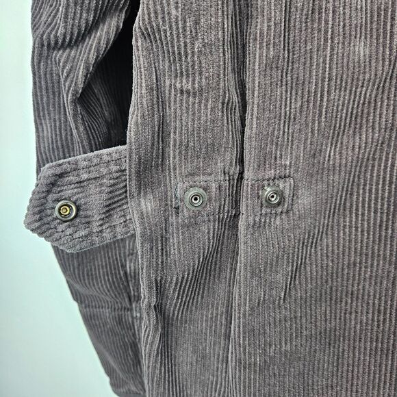 PILGRIM SURF + SUPPLY Mendal Corduroy Welders Jacket Mens Small Gray Snaps Japan - Picture 7 of 9